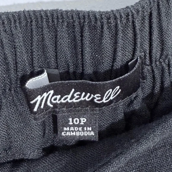 Madewell Petite Pull-On Straight Crop Pants in Linen Blend Black 10 P NP860 Boho - Picture 7 of 14